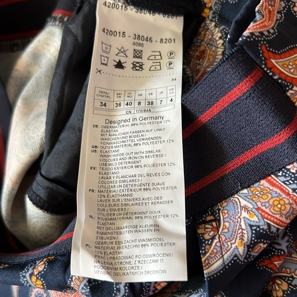 Gerry Weber Navy Paisley Cropped Pants 34 - Picture 4 of 7